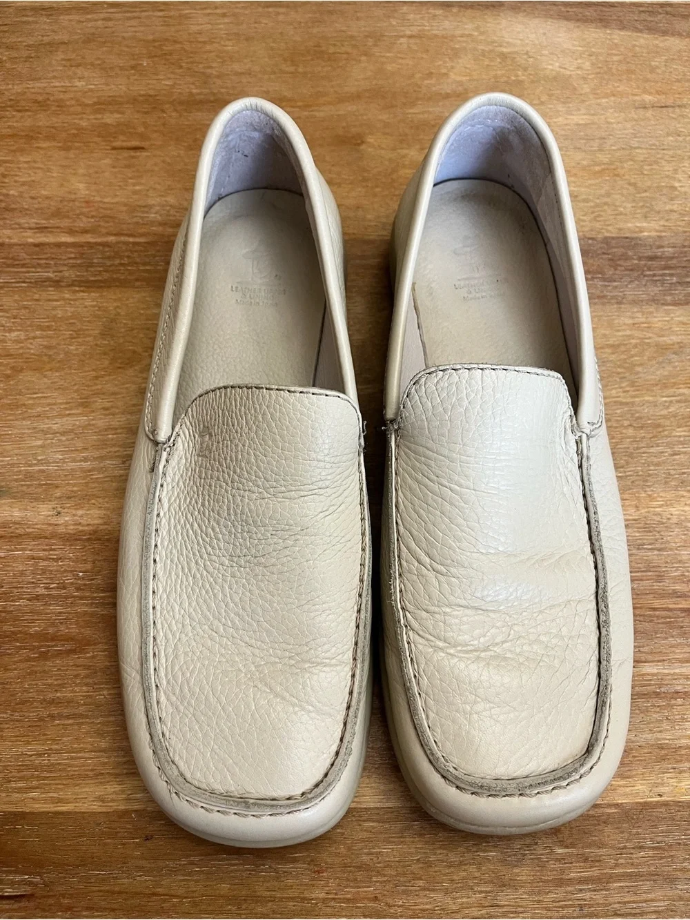 Havana Joe Men's Cream Leather Slip On Resort Loafers Made In Spain